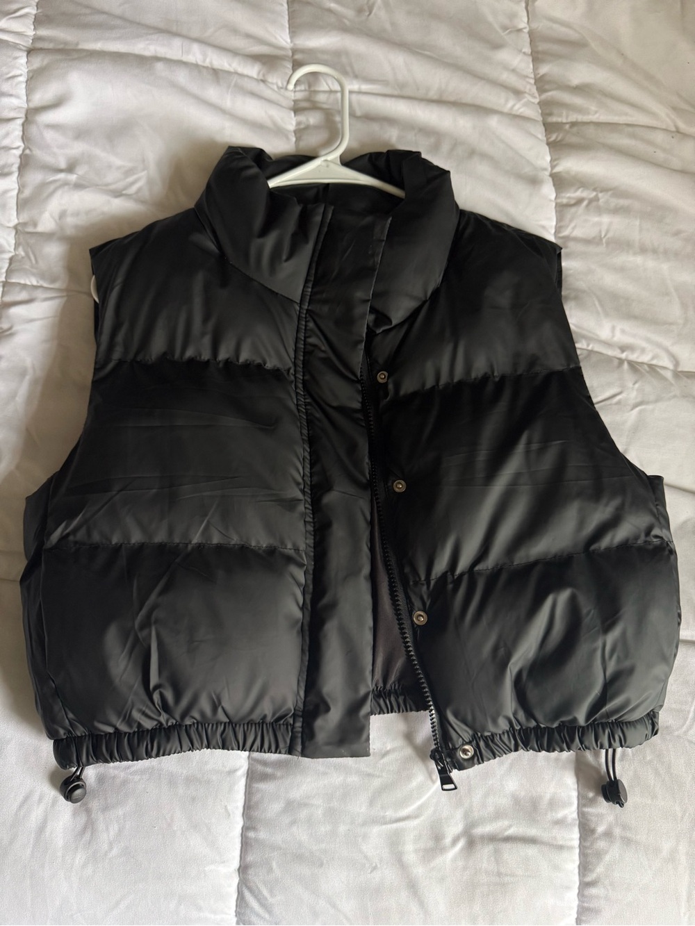 Black puffer vest